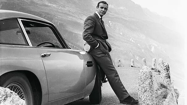 The iconic Aston Martin DB5 from 1964 in James Bond - Goldfinger.