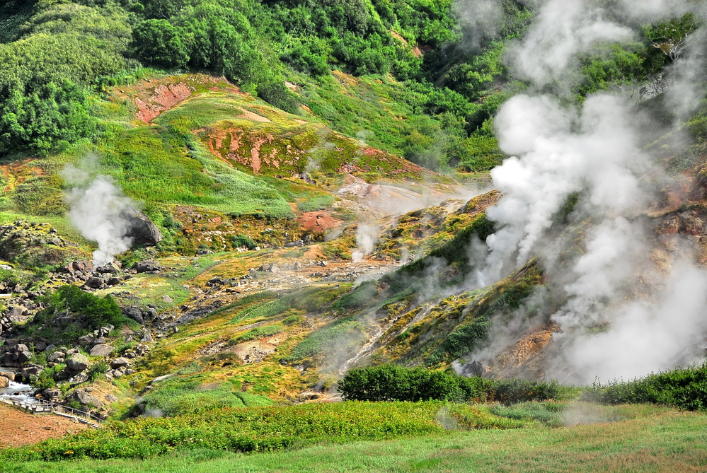 Kamchatka - Valley of geysers - In 2007, the valley vanished after a landslide, but in 2013 the geysers started gushing again.