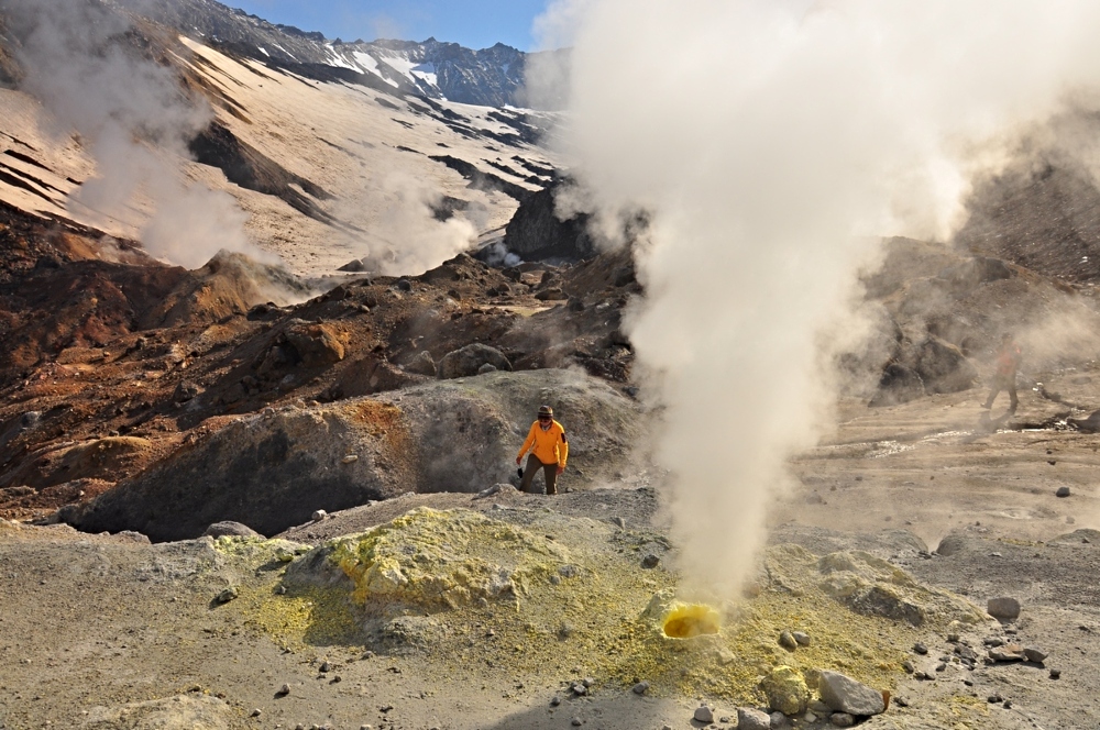 Kamchatka has about 300 total Volcanoes (with around 29 to 30 active ones) and over 30 named geysers located primarily in the famous Valley of Geysers.
