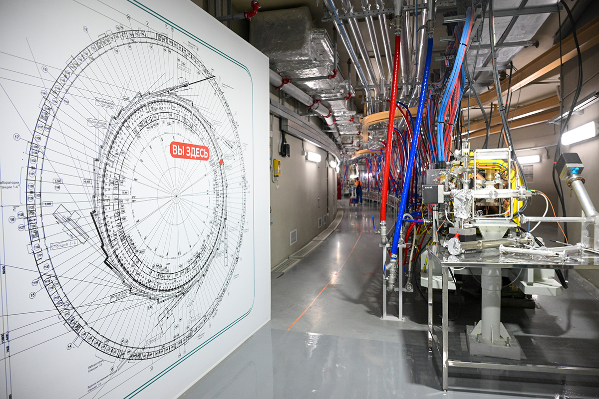 In the 476-meter ring-shaped accelerator.