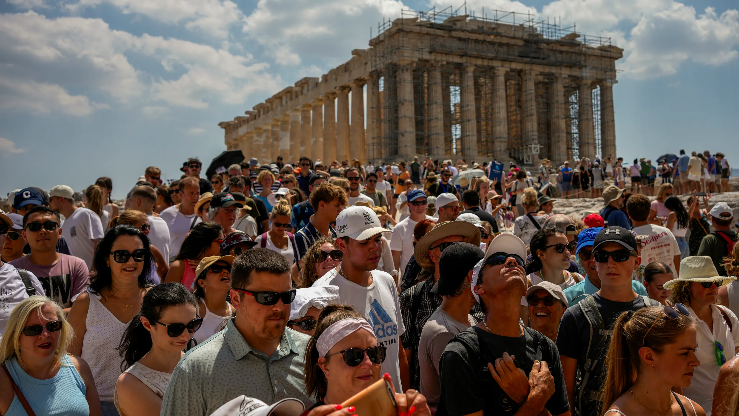 Such crowded scenes are a thing of the past. Acropolis/Athens Greece.