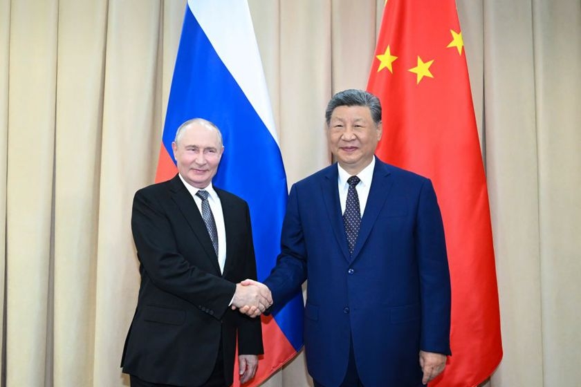 Chinese President Xi Jinping meets Russian President Vladimir Putin in Bishkek on Aug. 31, on the sidelines of the 2026 Shanghai Cooperation Organization summit. Photo: Xinhua