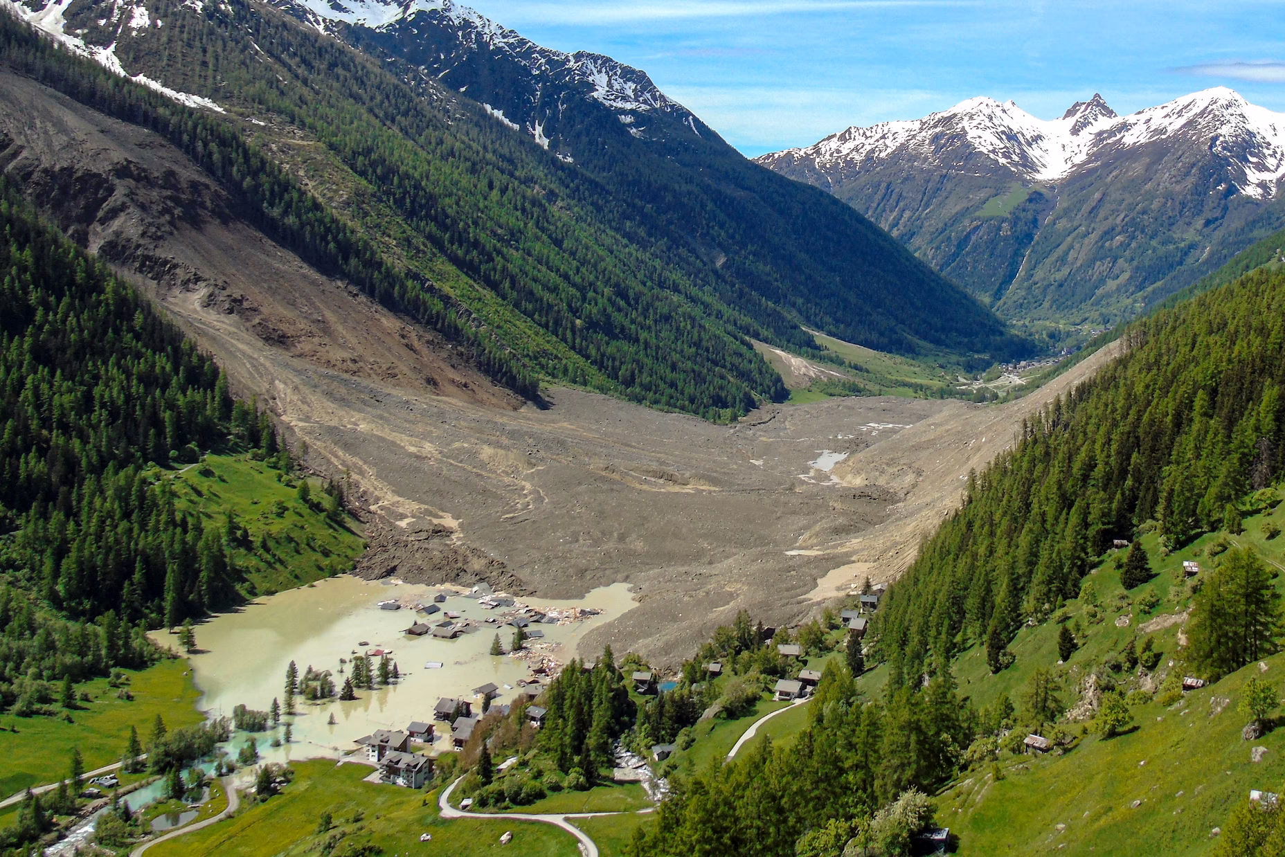 Alpine village of Blatten, Switzerland, was almost entirely buried under a massive landslide, following the collapse of a nearby glacier.